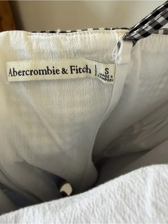 Abercrombie & Fitch Mila Gingham Mini Dress in Black/White - S - Picture 8 of 8